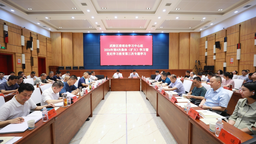 康少中主持区委理论学习中心组2024年第8次集体（扩大）学习暨党纪学习教育第三次专题学习