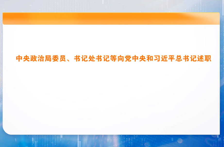 中央政治局委员、书记处书记等向党中央和习近平总书记述职