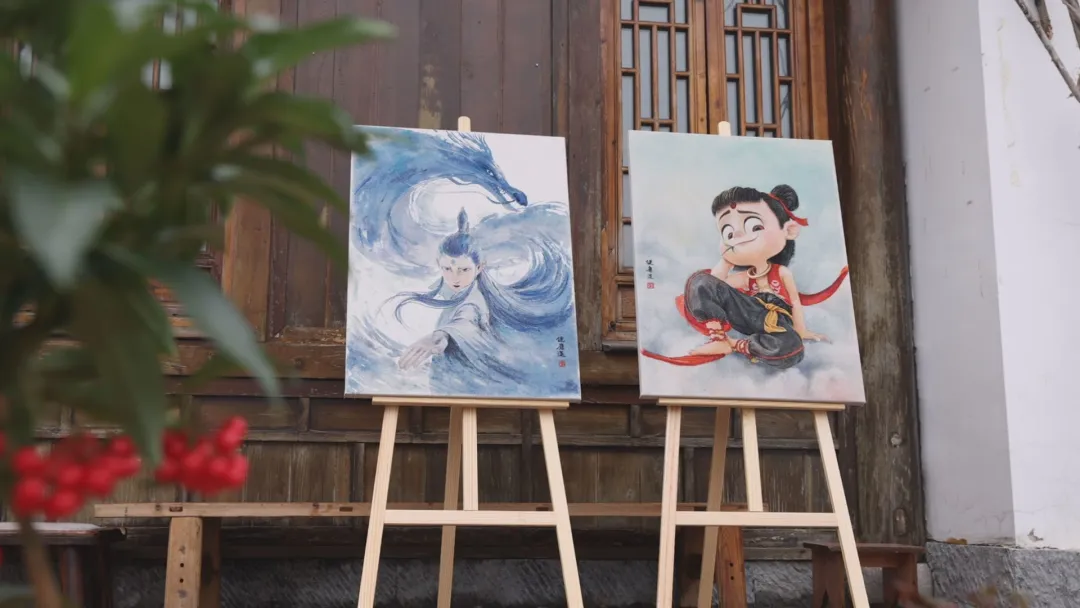 常德：非遗与国潮“混搭” 麻质画创作哪吒卡通形象IP