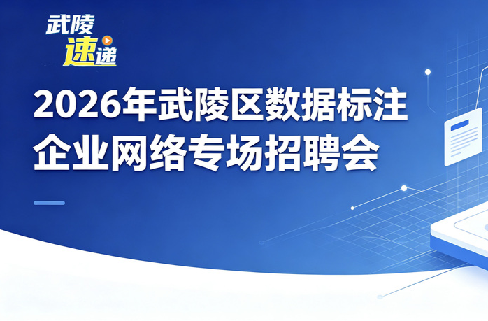 数聚英才・标注未来｜2026年武陵区数据标注企业网络专场招聘来啦！