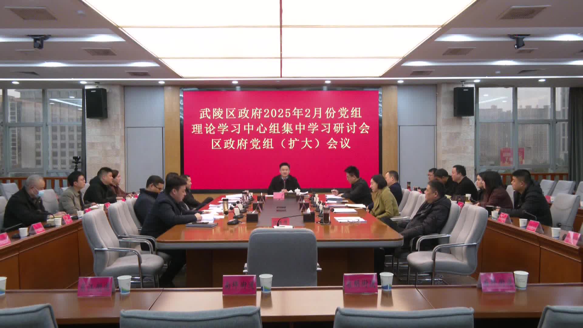 武陵区政府2025年2月份党组理论学习中心组集中学习研讨会、区政府党组（扩大）会议召开