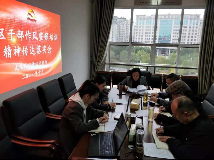 武陵区科协召开全区干部作风整顿培训精神传达落实会