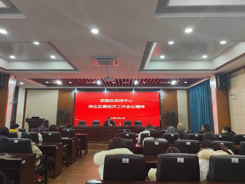 武陵区疾控中心传达学习区委经济工作会议精神