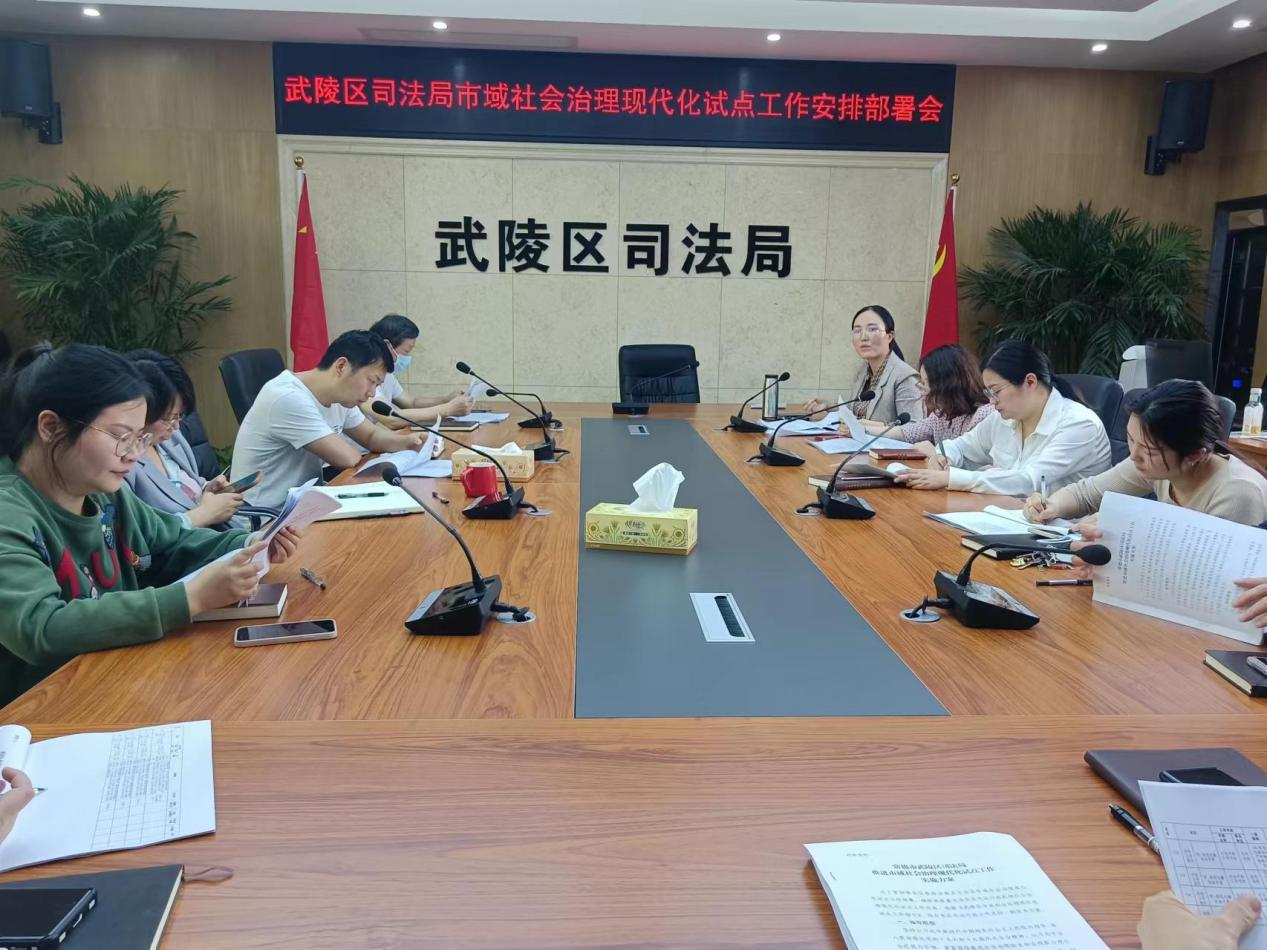 武陵区司法局召开市域社会治理现代化试点工作推进会