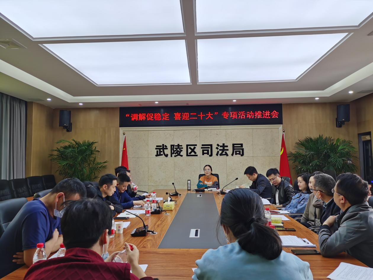 武陵区司法局召开“调解促稳定 喜迎二十大”专项活动推进会