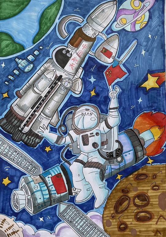 北正街小学学生画作入选全国青少年绘画大赛优秀作品展
